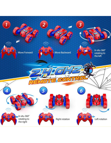 Coche RC Excitobo LY-005 4WD Doble Lado 360 Rojo