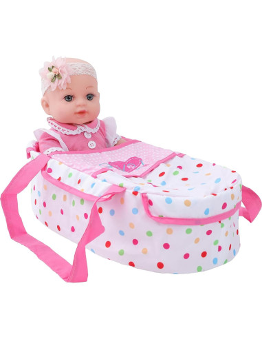 Muñeca Reborn DONTNO 30 cm con Cuna y Accesorios