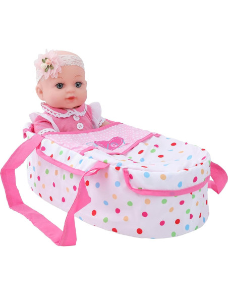 Muñeca Reborn DONTNO 30 cm con Cuna y Accesorios