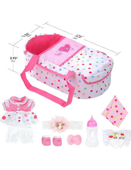 Muñeca Reborn DONTNO 30 cm con Cuna y Accesorios