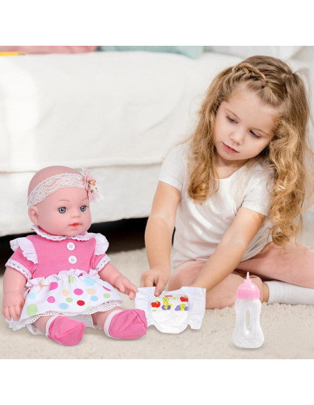 Muñeca Reborn DONTNO 30 cm con Cuna y Accesorios