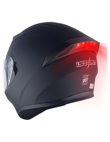 Casco de Moto 1Storm HJK316Clear Grande Negro Mate LED