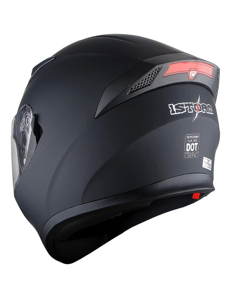 Casco de Moto 1Storm HJK316Clear Grande Negro Mate LED