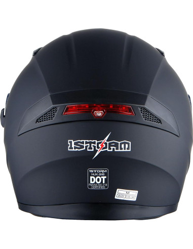 Casco de Moto 1Storm HJK316Clear Grande Negro Mate LED
