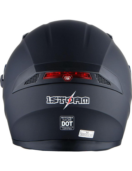 Casco de Moto 1Storm HJK316Clear Grande Negro Mate LED