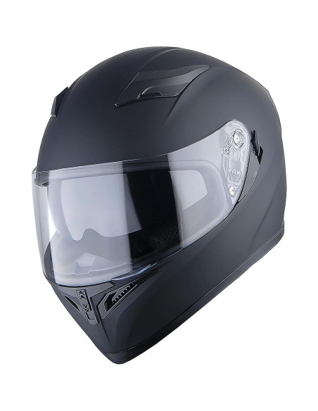 Casco de Moto 1Storm HJK316Clear Grande Negro Mate LED