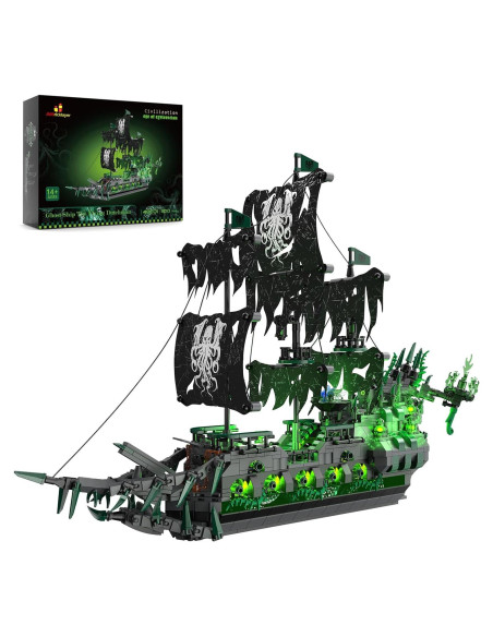 JMBricklayer Barco Pirata Fantasma 40001 con Luces LED