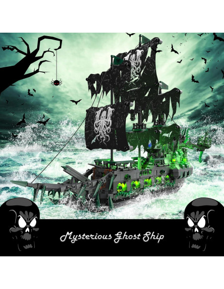 JMBricklayer Barco Pirata Fantasma 40001 con Luces LED