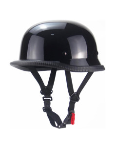 Casco de Moto Retro Woljay 2406 Unisex Negro Brillante XL