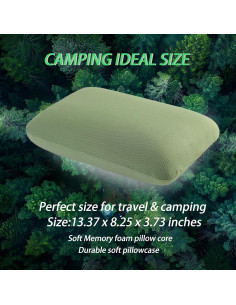 Almohada de Viaje Nimorio Espuma de Memoria Verde 33.9x20.9cm 2