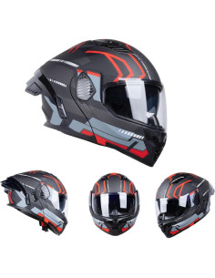 Casco Modular AceRide KYE-hel Doble Visor Negro Mate XL 2
