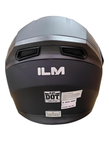 Casco de Motocicleta Bluetooth ILM 902BT Negro Mate Grande