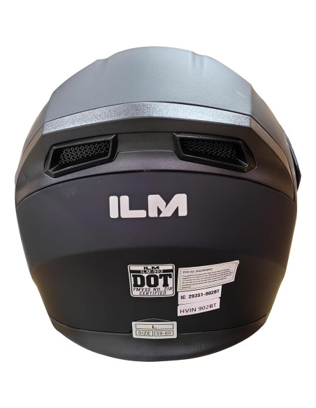Casco de Motocicleta Bluetooth ILM 902BT Negro Mate Grande