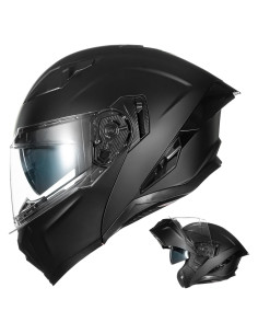 Casco Modular Abatible Auboa 928 Doble Visor Negro L