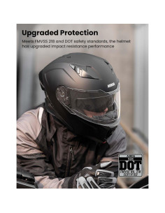 Casco Modular Abatible Auboa 928 Doble Visor Negro L 2