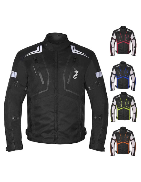 Chaqueta de Motocicleta HWK Scorpion Negra Grande
