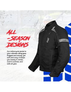 Chaqueta de Motocicleta HWK Scorpion Negra Grande 2