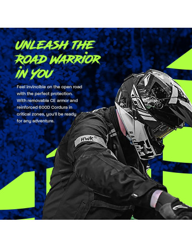 Chaqueta de Motocicleta HWK Scorpion Negra Grande
