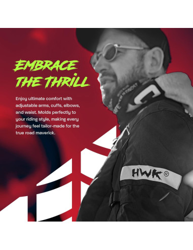 Chaqueta de Motocicleta HWK Scorpion Negra Grande