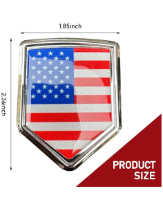 Calcomanía de Coche 3D Metal Awlbed 4.70x6.00cm Bandera Americana 2