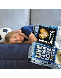 Manta de Fútbol para Niños Paihvcn 152x127 cm Poliester 2