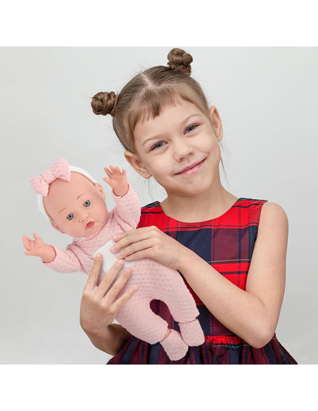 Muñeca 30 cm Chyyeerkidd con chupete y biberón rosa