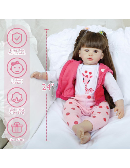 Muñeca Reborn Kdudgso 60 cm Realista con Accesorios