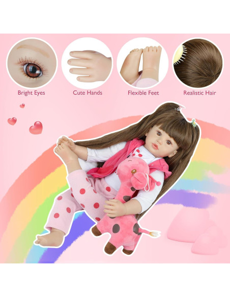 Muñeca Reborn Kdudgso 60 cm Realista con Accesorios