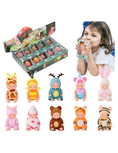 Juego de 10 Muñecas Bebé Reborn Mini 11 cm con Ropa Variada