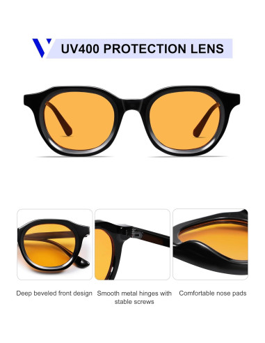 Gafas de sol redondas retro VANLINKER VL9829 UV400 46mm