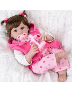 Muñeca Reborn Aori 55.88 cm Bebé Realista con Accesorios 2