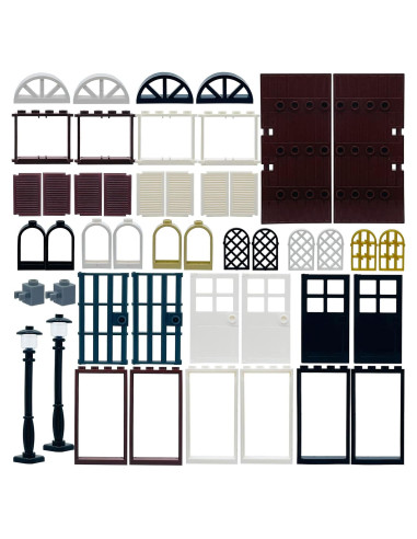 Kit de Accesorios para Ladrillos de Construcción - 52 Piezas