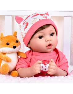 Muñeca Reborn Aori Niña Realista 45.72 cm con Cuna y Accesorios 2