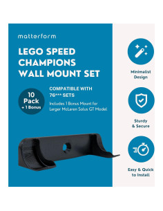 Soporte de Pared para LEGO Speed Champions Matterform - 11 Unidades 2
