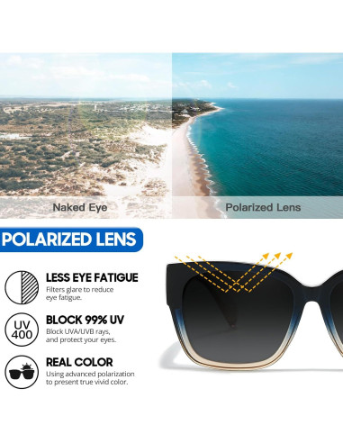 Gafas de sol Myiaur Fit Over polarizadas UV400 para mujer