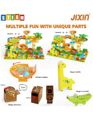 Carrera de Canicas JIXIn 187Pcs Dinosaurios para Niños
