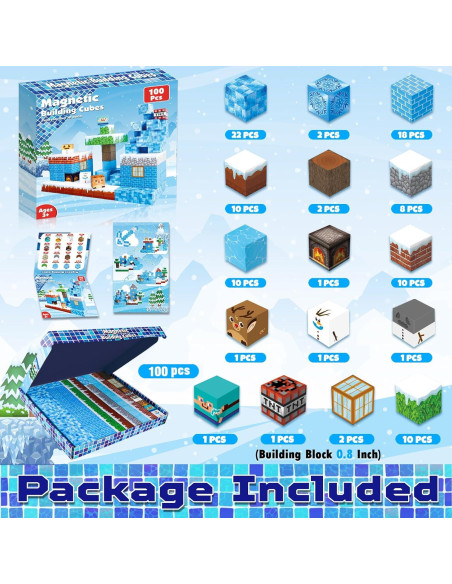 Bloques Magnéticos GraceDuck 100PCS Castillo de Hielo