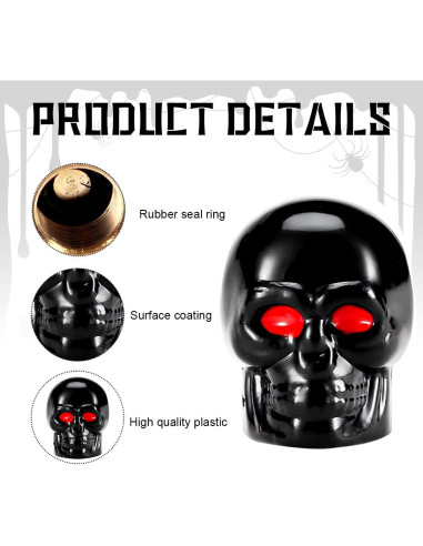 Tapa de Válvula Estilo Calavera Yourkar 8 Piezas Negro+Azul