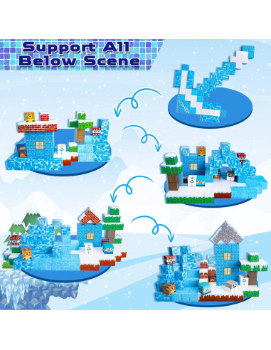 Bloques Magnéticos GraceDuck 100PCS Castillo de Hielo