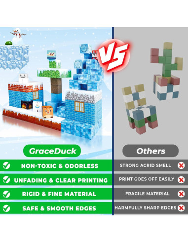 Bloques Magnéticos GraceDuck 100PCS Castillo de Hielo