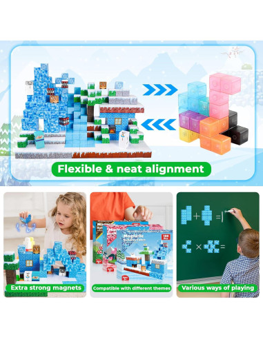 Bloques Magnéticos GraceDuck 100PCS Castillo de Hielo