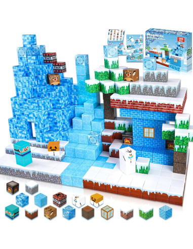 Bloques Magnéticos GraceDuck 100PCS Castillo de Hielo