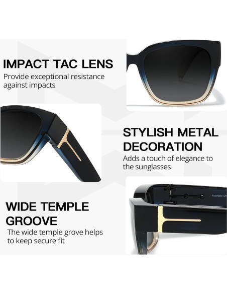 Gafas de sol Myiaur Fit Over polarizadas UV400 para mujer