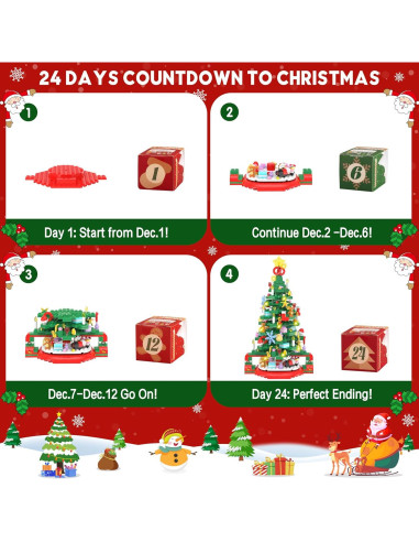 Calendario de Adviento 2025 Lego Árbol de Navidad LED 24 Días