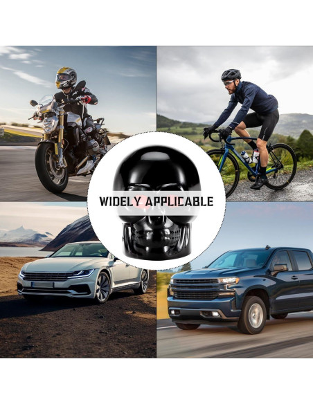 Tapa de Válvula Estilo Calavera Yourkar 8 Piezas Negro+Azul