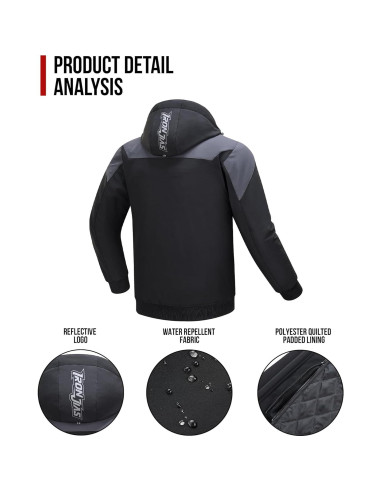 Chaqueta de Motocicleta BORLENI JK007 Invierno CE Negra