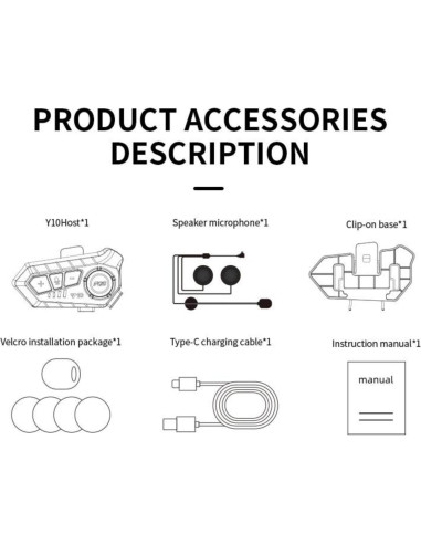 Auricular Bluetooth ELIKIDSTO Y10 para Casco Motocicleta