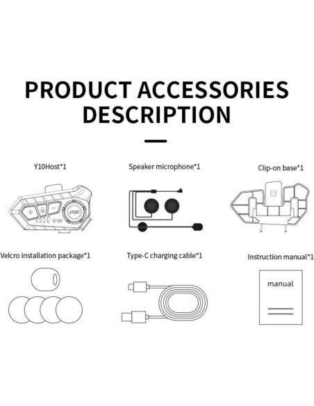 Auricular Bluetooth ELIKIDSTO Y10 para Casco Motocicleta