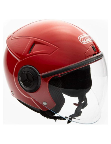 Casco MMG 28 Motocicleta Abierto Rojo Grande DOT