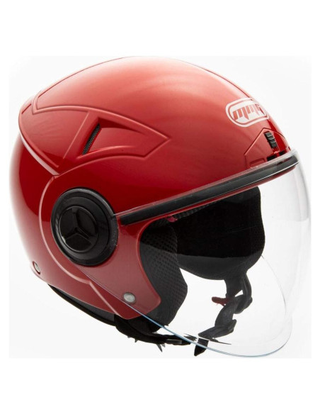 Casco MMG 28 Motocicleta Abierto Rojo Grande DOT